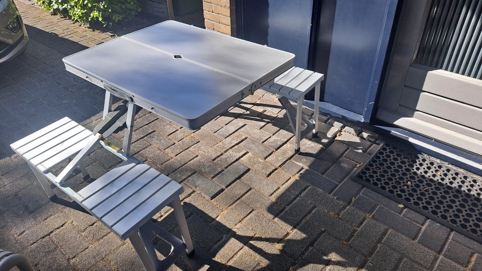 Fun Camp Opvouwbare Picknicktafel - Aluminium, Tuin en Terras, Picknicktafels, Ophalen, Gebruikt, Aluminium, Inklapbaar