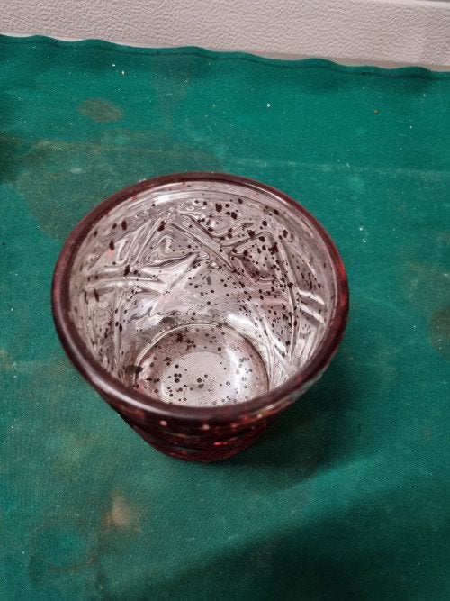 bloempot rood glas geruit, Ophalen of Verzenden, 'T Olde Gre-j, Info@toldegrej.nl, Endepoelstraat 20f Didam