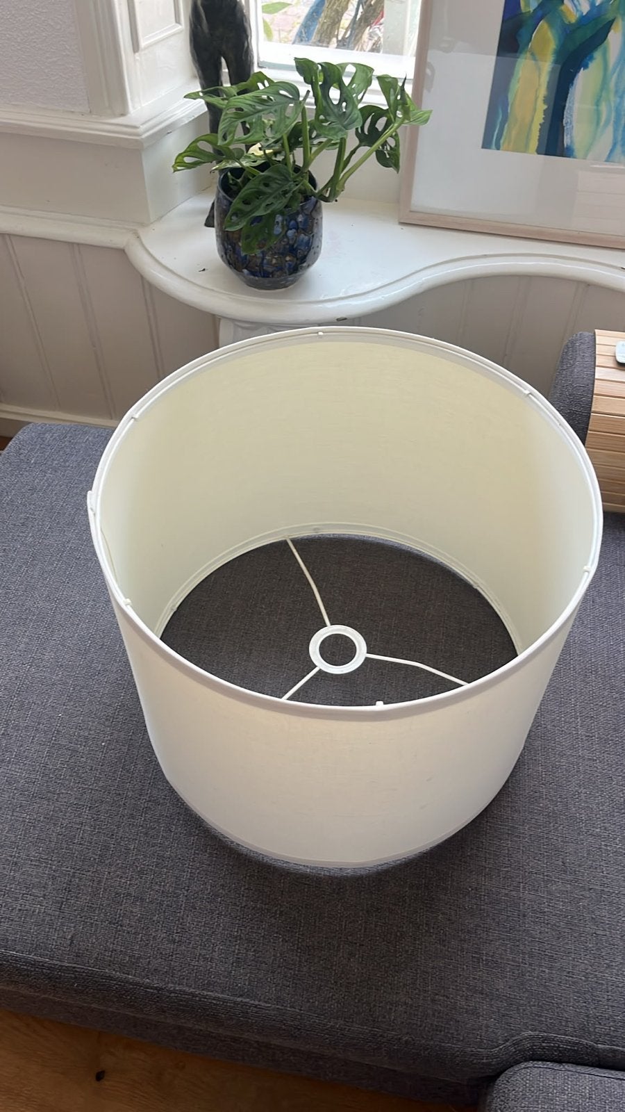 Ikea lampenkap - wit, rond en zo goed als nieuw, Wit, Rond, Zo goed als nieuw, Textiel