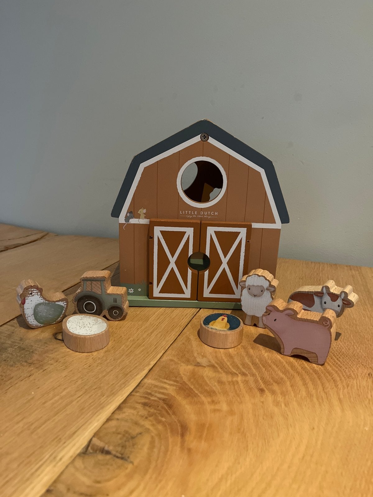 Little Dutch Houten Boerderij met Dieren en Tractor, Ophalen of Verzenden, Gebruikt, Overige typen, Met wieltjes