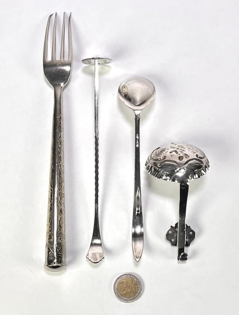 1363. Zilveren en verzilverd tafelzilver, 1880–1920, Antiek en Kunst, Ophalen of Verzenden