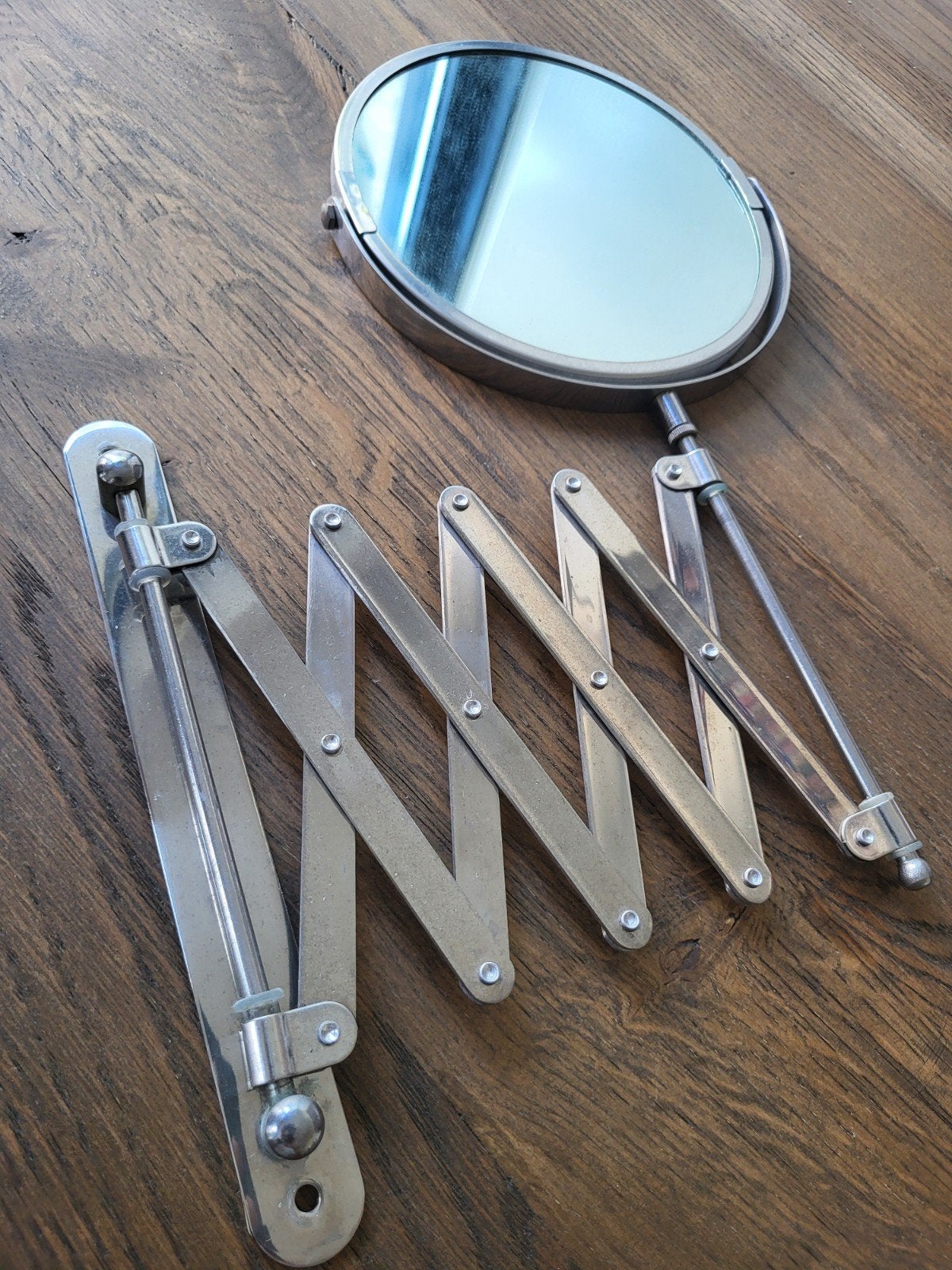 IKEA Fräck uitschuifbare spiegel, Minder dan 50 cm, Gebruikt, Rond, Ophalen of Verzenden
