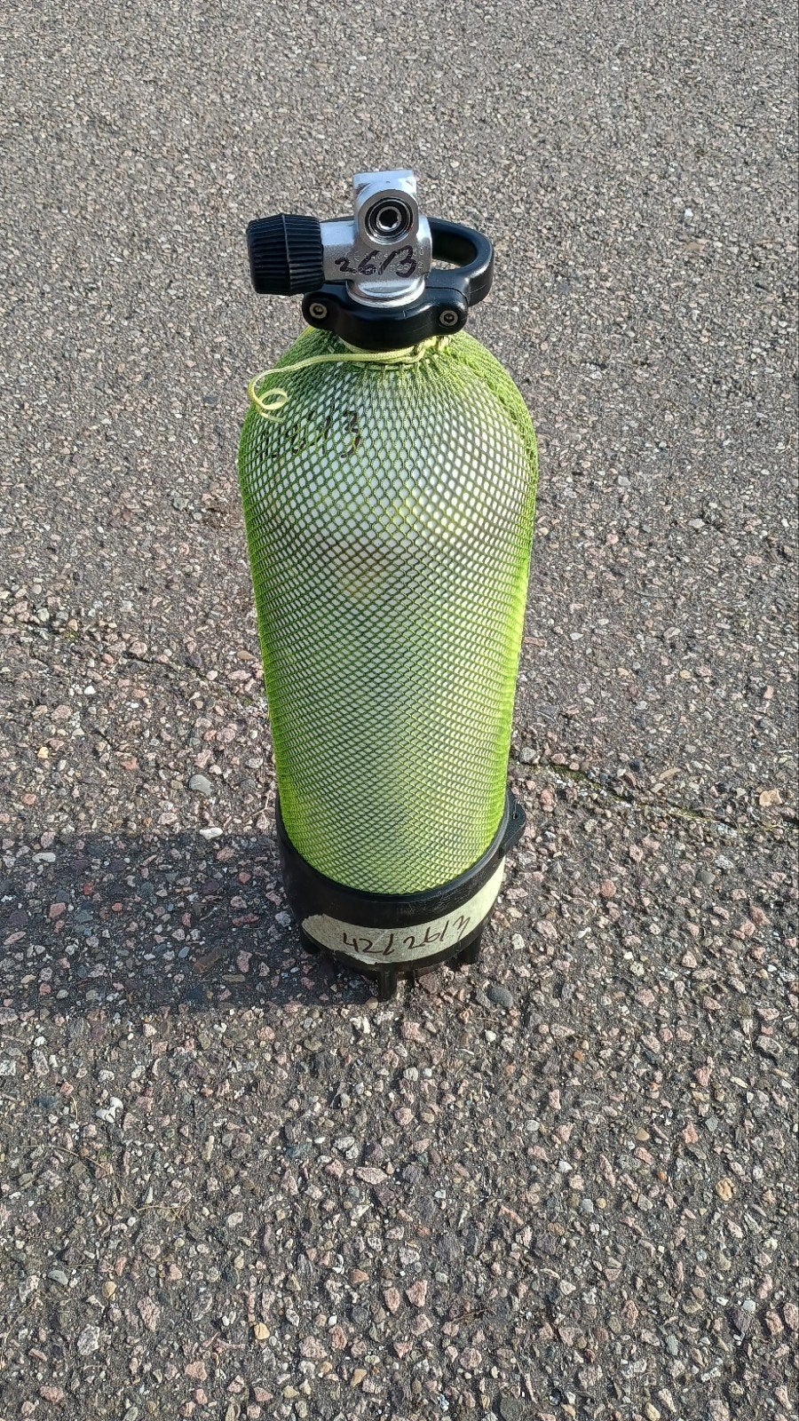 10 Liter Duikfles – Gekeurd – DIN Kraan – Duikcilinder, Ophalen, Gebruikt, Duikfles