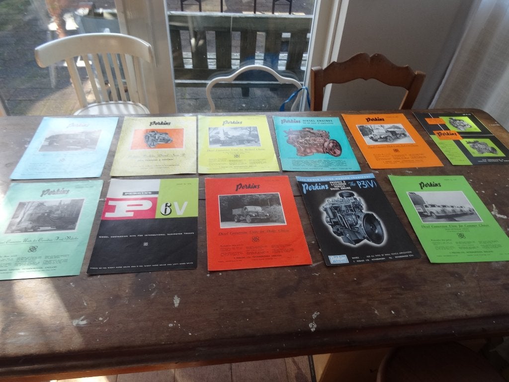 11x Oude folder Perkins dieselmotoren, Ophalen, Zo goed als nieuw, Folder