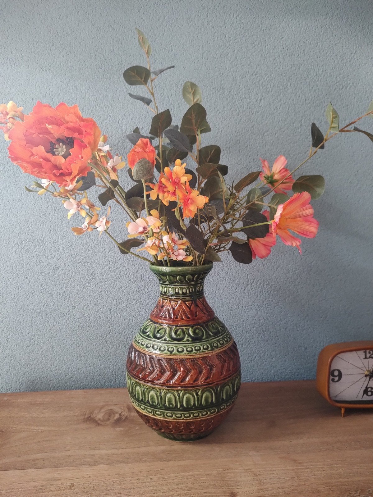 Vintage Bay Keramiek Vaas - W-Germany - 30cm Hoog, Ophalen of Verzenden