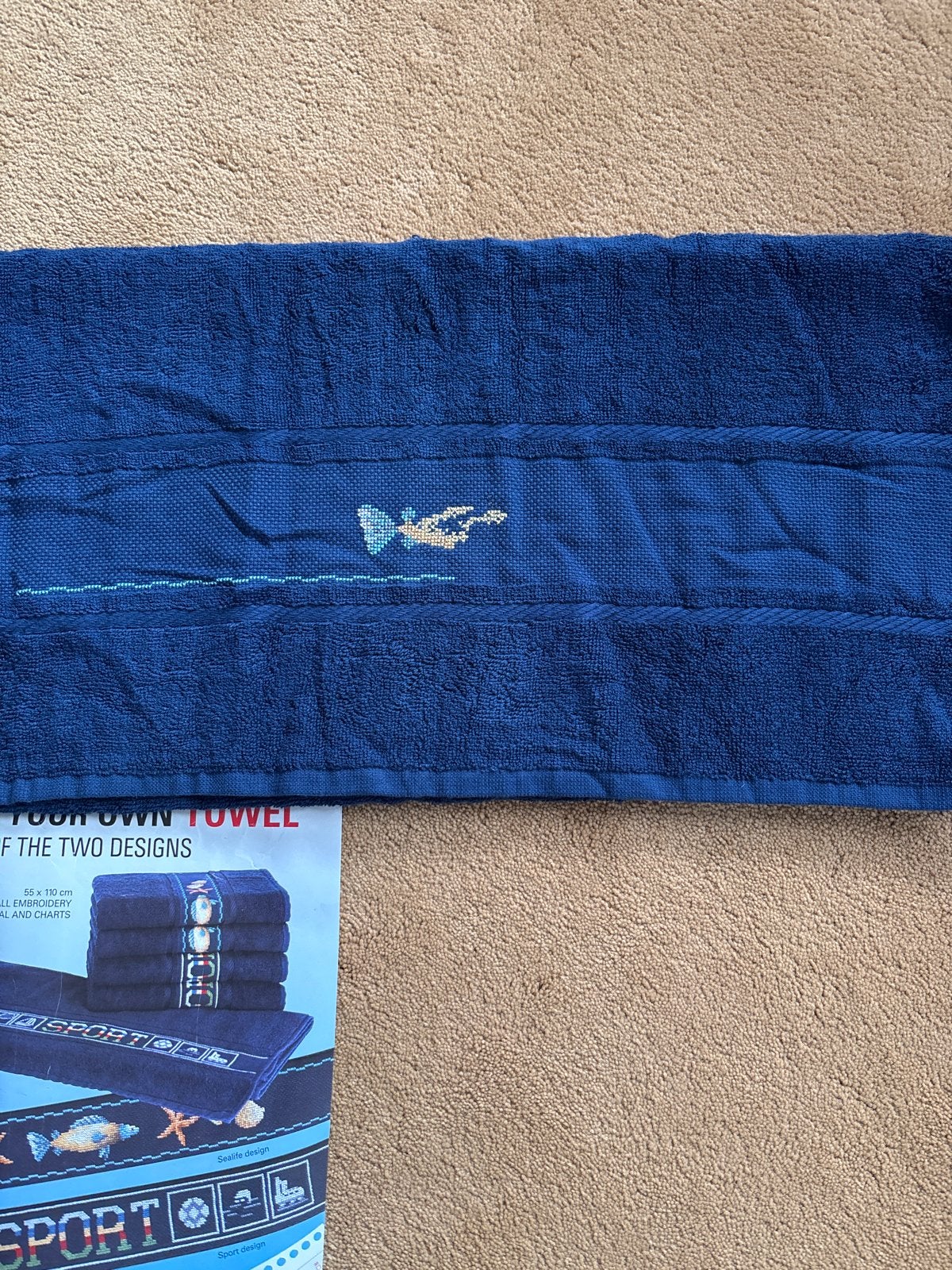 Borduurpakket handdoek met borduurrand - Lanarte, Ophalen of Verzenden, Nieuw, Handborduren, Borduurpakket