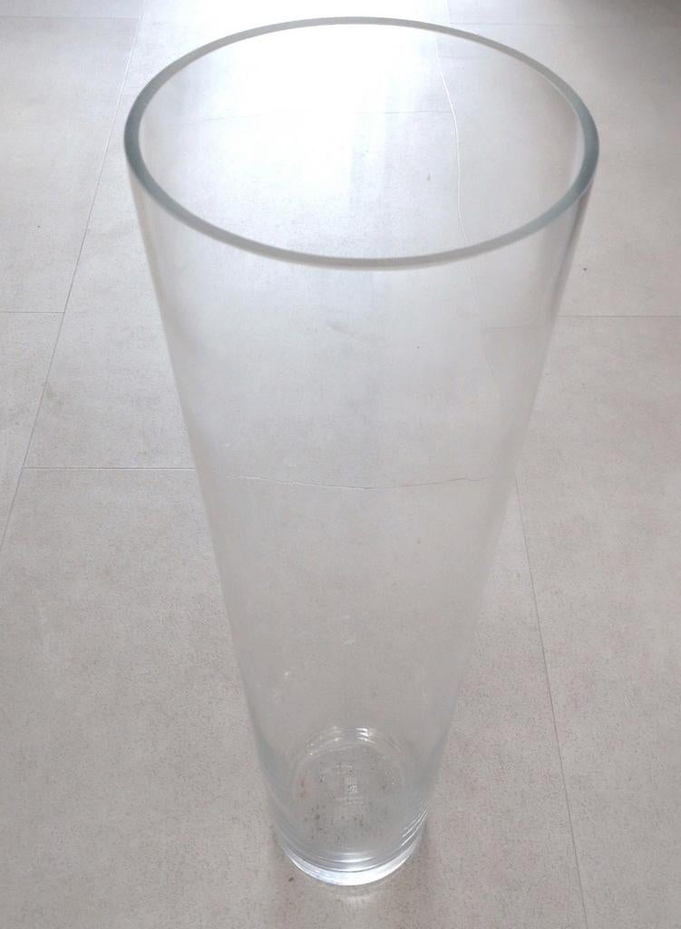 Grote glazen vaas - Cilindervormig, Huis en Inrichting, Woonaccessoires | Vazen, Ophalen, Overige kleuren, 50 tot 75 cm, Glas