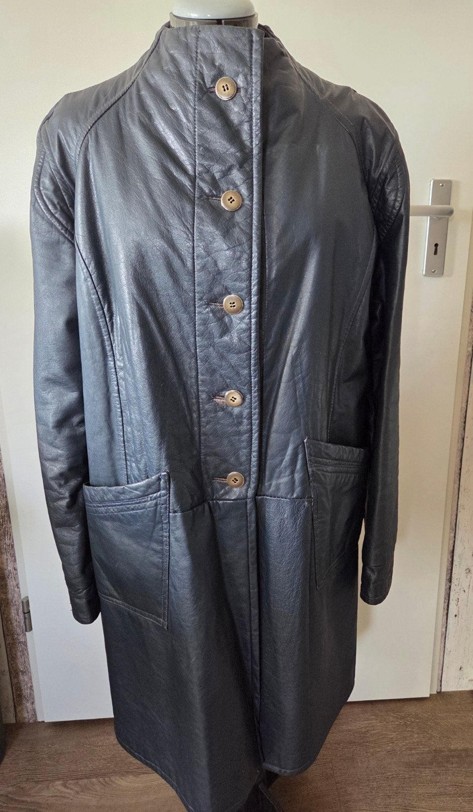 Leren jas mt 38, Maat 38/40 (M), Blauw, Ophalen of Verzenden, Handgemaakt
