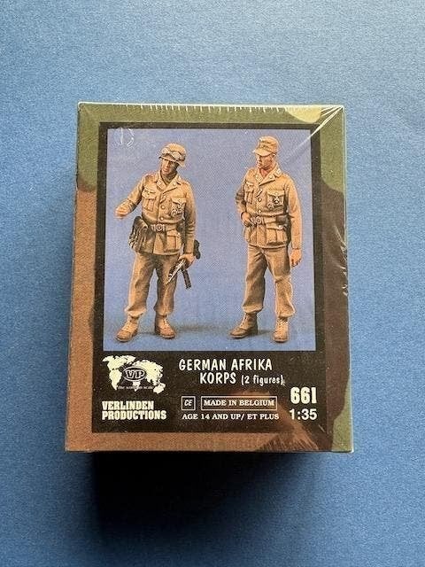 Verlinden	661	German Afrika Korps 2 Figures	1/35	VINTAGE, Verzenden, Nieuw, 1:35 tot 1:50