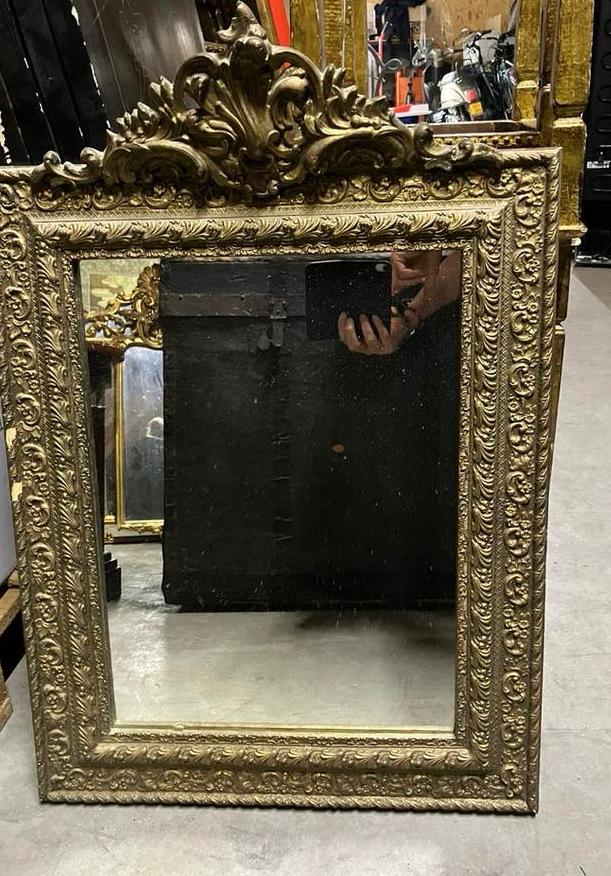 Mooie brocante spiegel, Antiek en Kunst, Antiek | Spiegels, Ophalen, Rechthoekig
