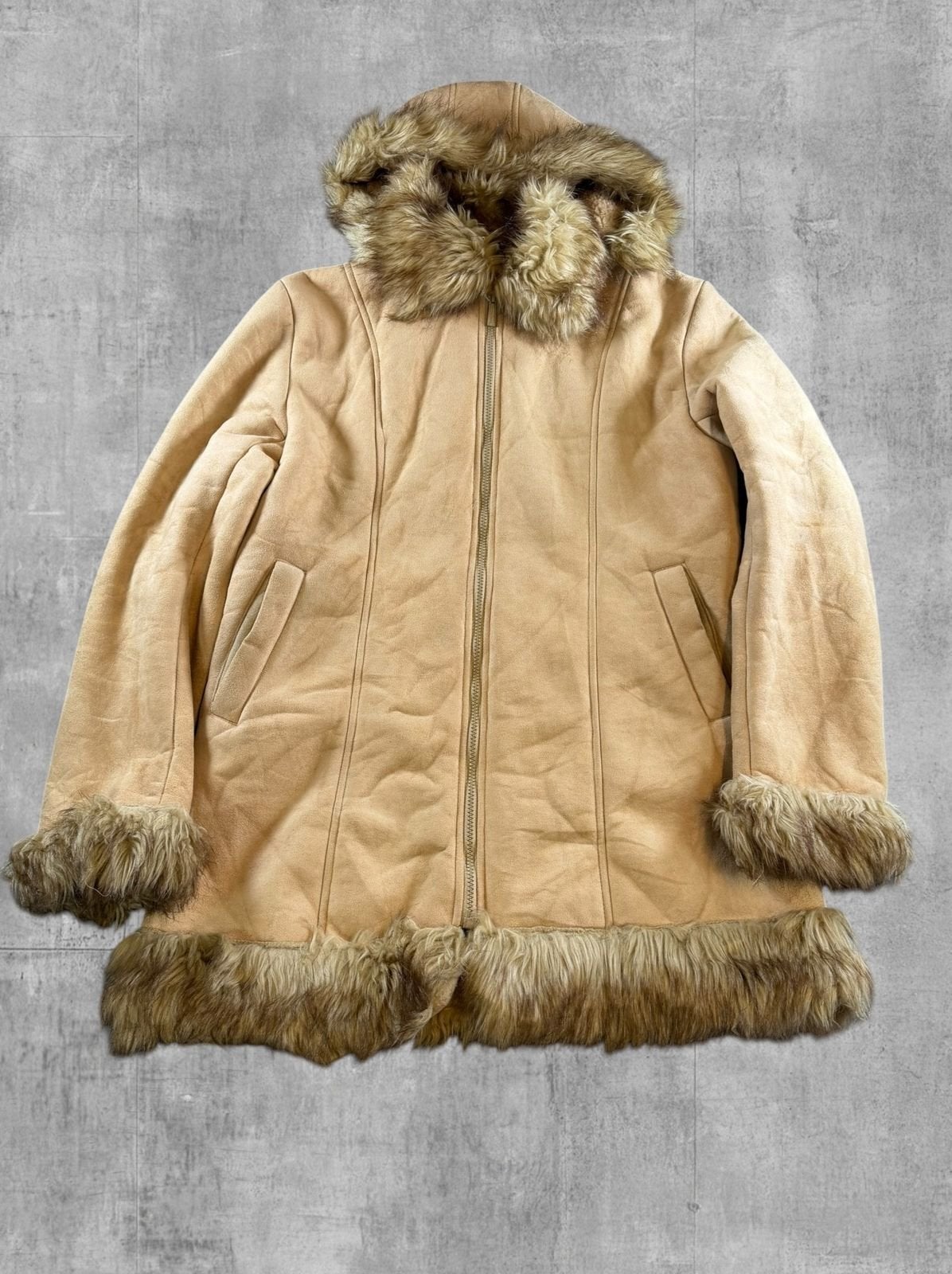 Vintage Dressing Afghaanse jas beige dames maat XXL katoen, Bayline Vintage Trading, Verzenden, Beige, Zo goed als nieuw