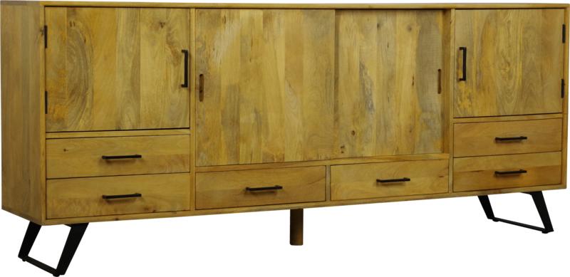 Dressoir Brugge Mango 200 is 6 x la en 4  deur laagste prijs, 5 laden of meer, 150 tot 200 cm, Nieuw, Ophalen of Verzenden