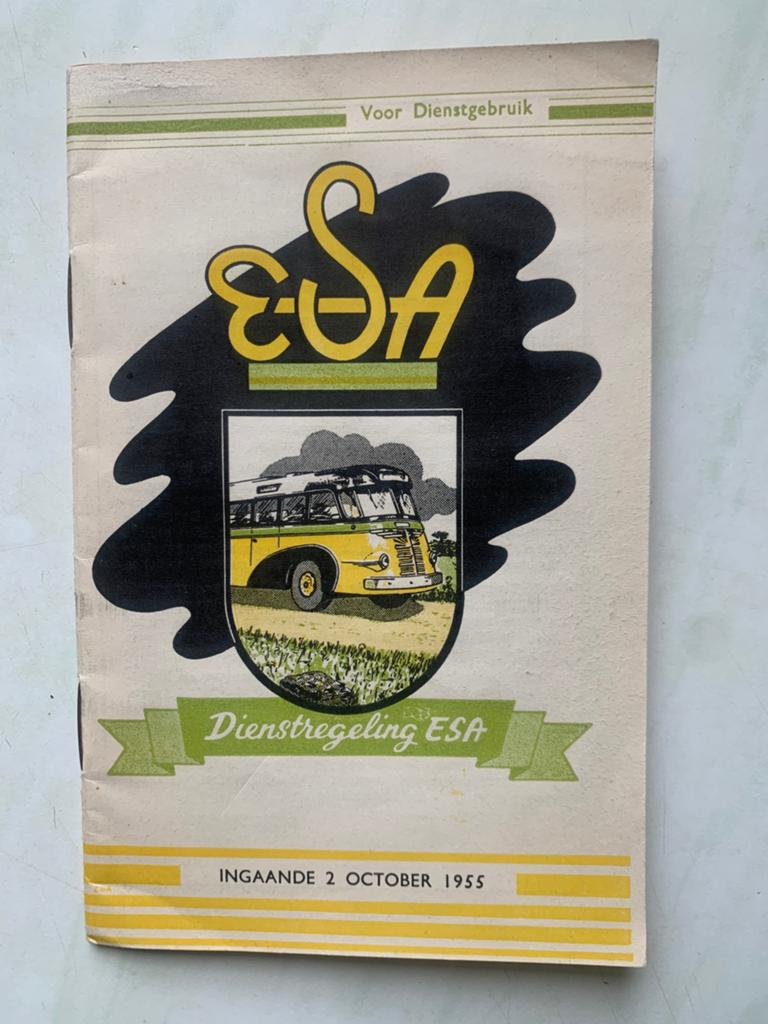 ESA Dienstregeling 1955., Verzamelen, Ophalen of Verzenden, Nieuw, Bus of Metro, Boek of Tijdschrift