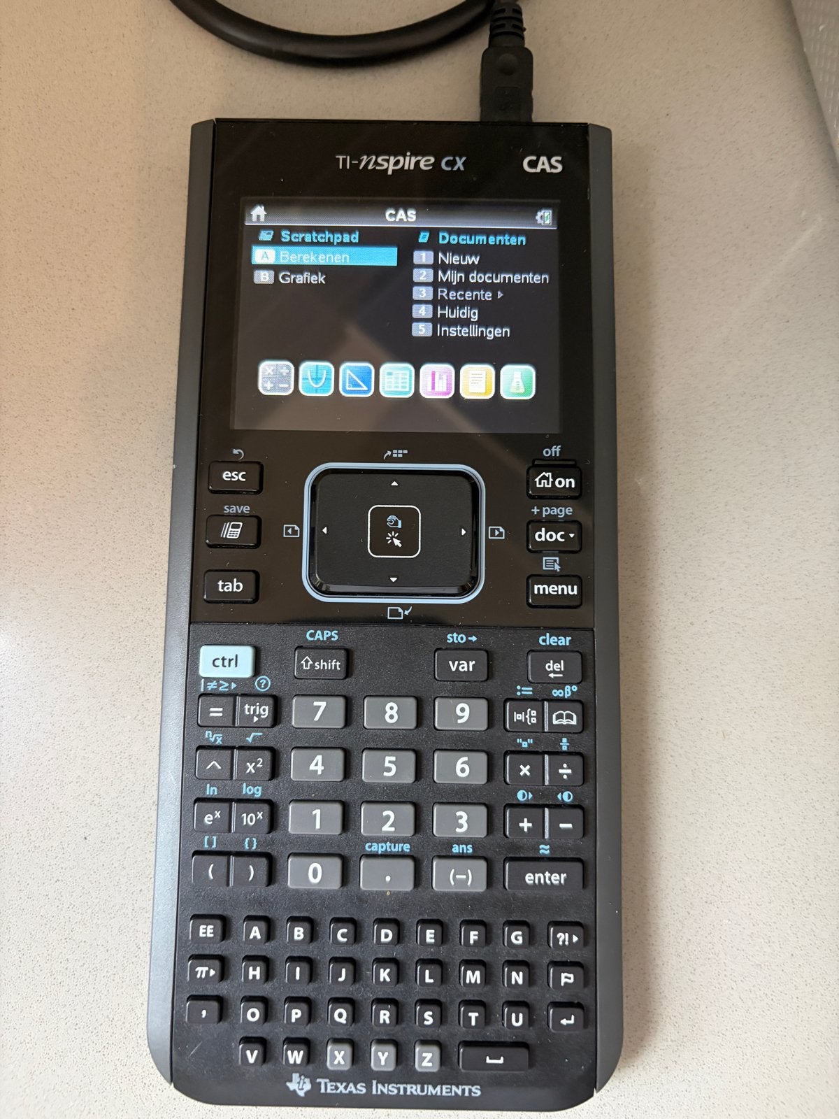 Texas Instruments (TI - NSpire CX) CAS, Diversen, Ophalen of Verzenden, Grafische rekenmachine, Zo goed als nieuw