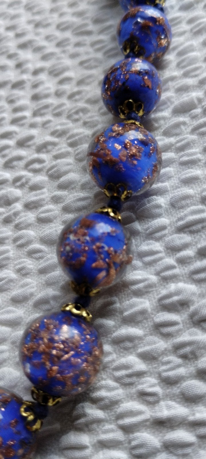 halsketting met gouden glitter, gemaakt van Murano - glas, Sieraden, Tassen en Uiterlijk, Bedels, Ophalen of Verzenden, Zo goed als nieuw