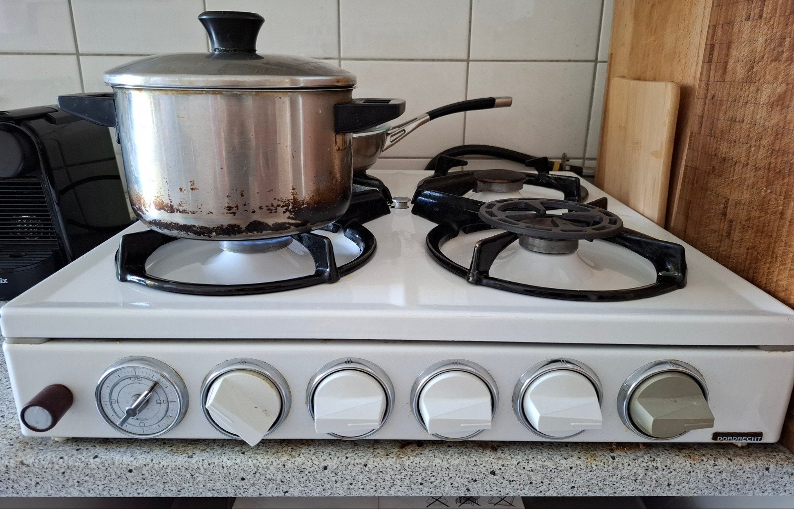 Vintage gasfornuis, 4 pits, merk Dordrecht, Witgoed en Apparatuur, Ophalen, Gebruikt, Minder dan 85 cm, 4 kookzones
