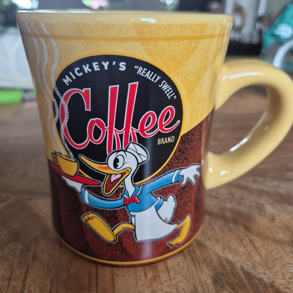 Mickey's Coffee Mok met Donald Duck - Disney, Keramiek, Ophalen of Verzenden, Zo goed als nieuw, Overige stijlen