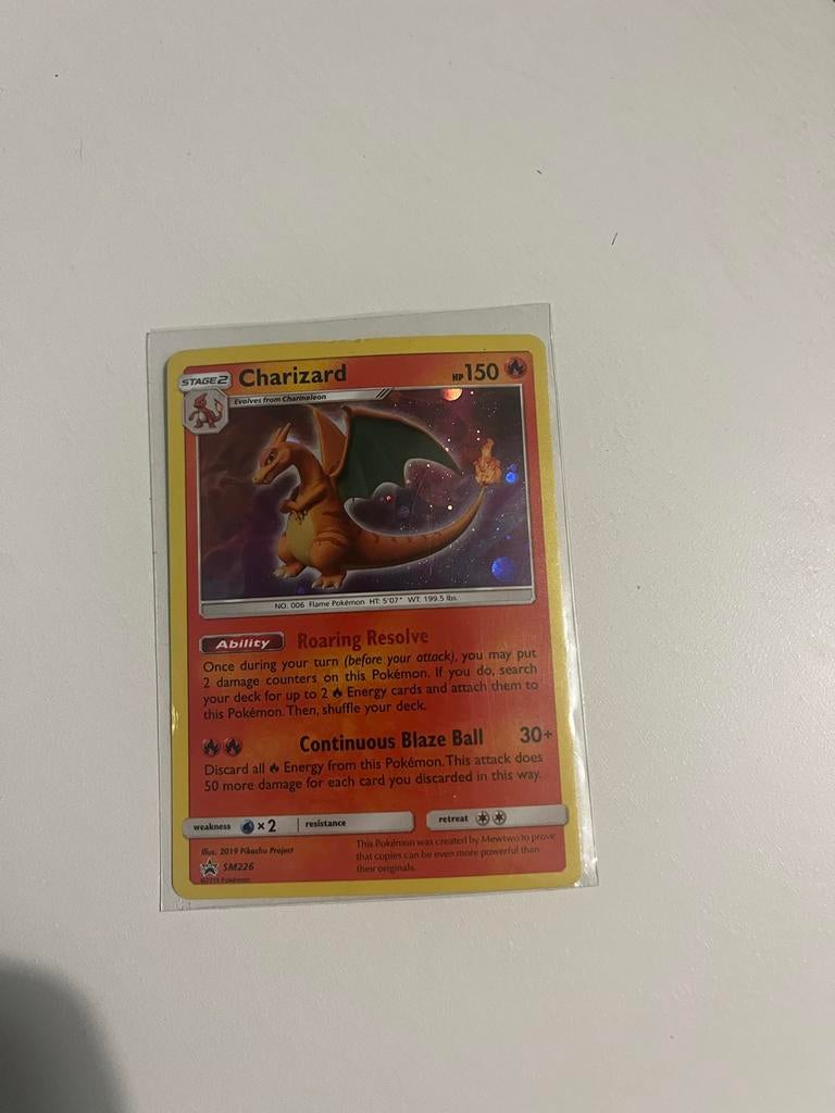 Charizard Pokémon Kaart SM226 - Prima Staat, Ophalen of Verzenden, Zo goed als nieuw, Losse kaart