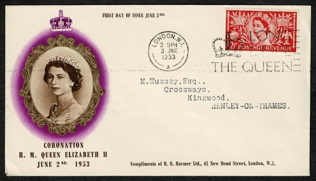 Royalty : Queen Elizabeth II - Coronation - FDC - 2.6.1953, Ophalen of Verzenden, Gebruikt, Buitenland, Kaart, Foto of Prent