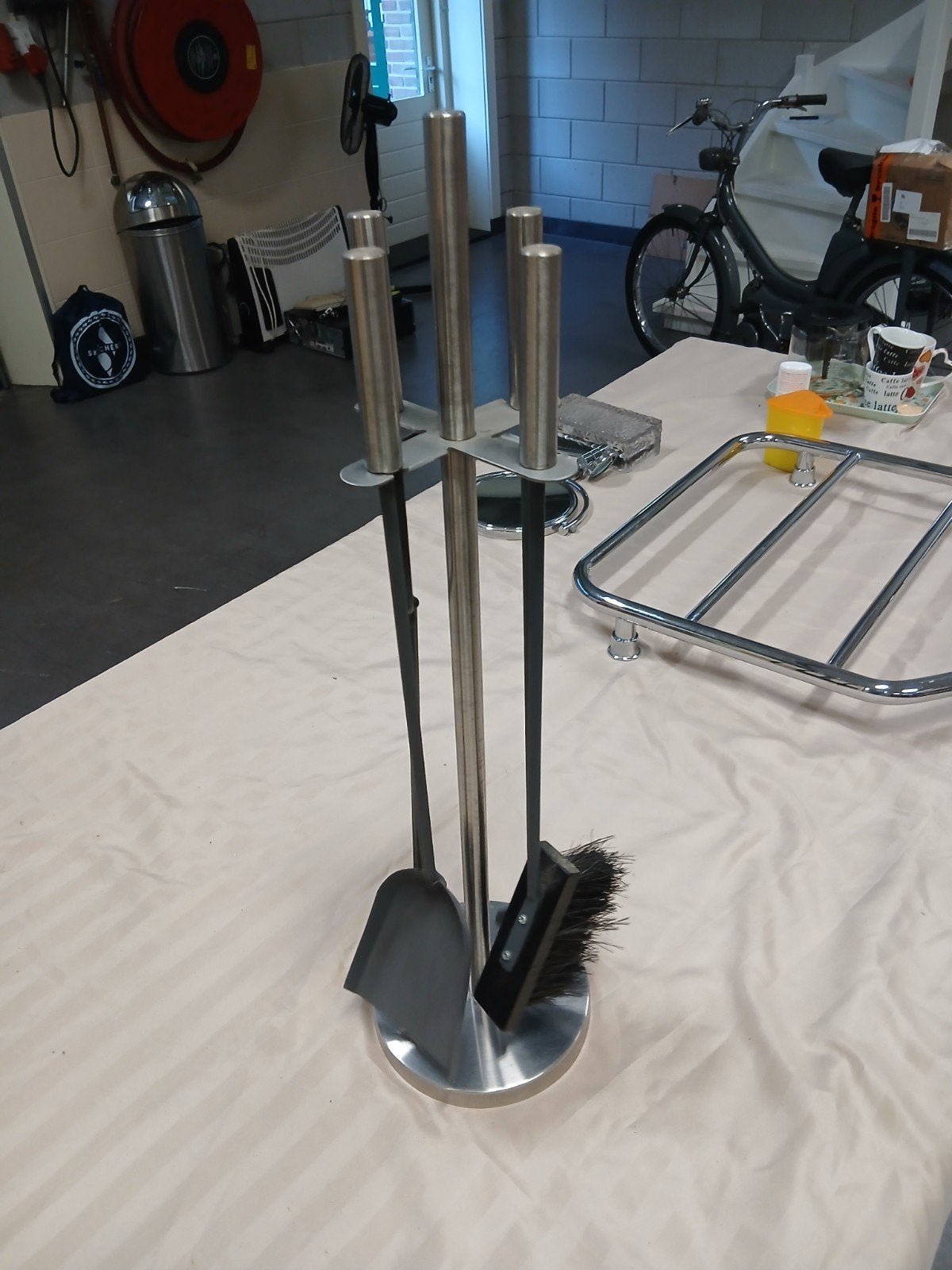 Haardstel RVS met 4 delig gereedschap, Ophalen of Verzenden, Zo goed als nieuw, Overige soorten