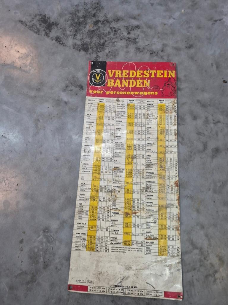 Vredestein, Verzamelen, Ophalen of Verzenden, Reclamebord