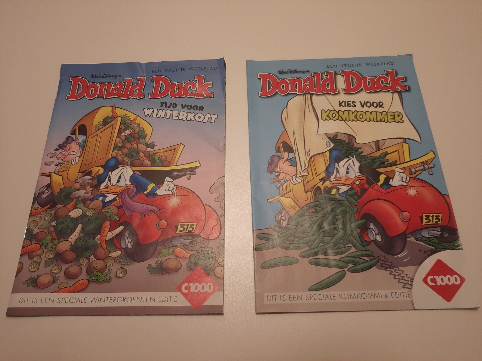 2 Donald Ducks speciale C1000 editie, Meerdere stripboeken, Ophalen of Verzenden, Gelezen