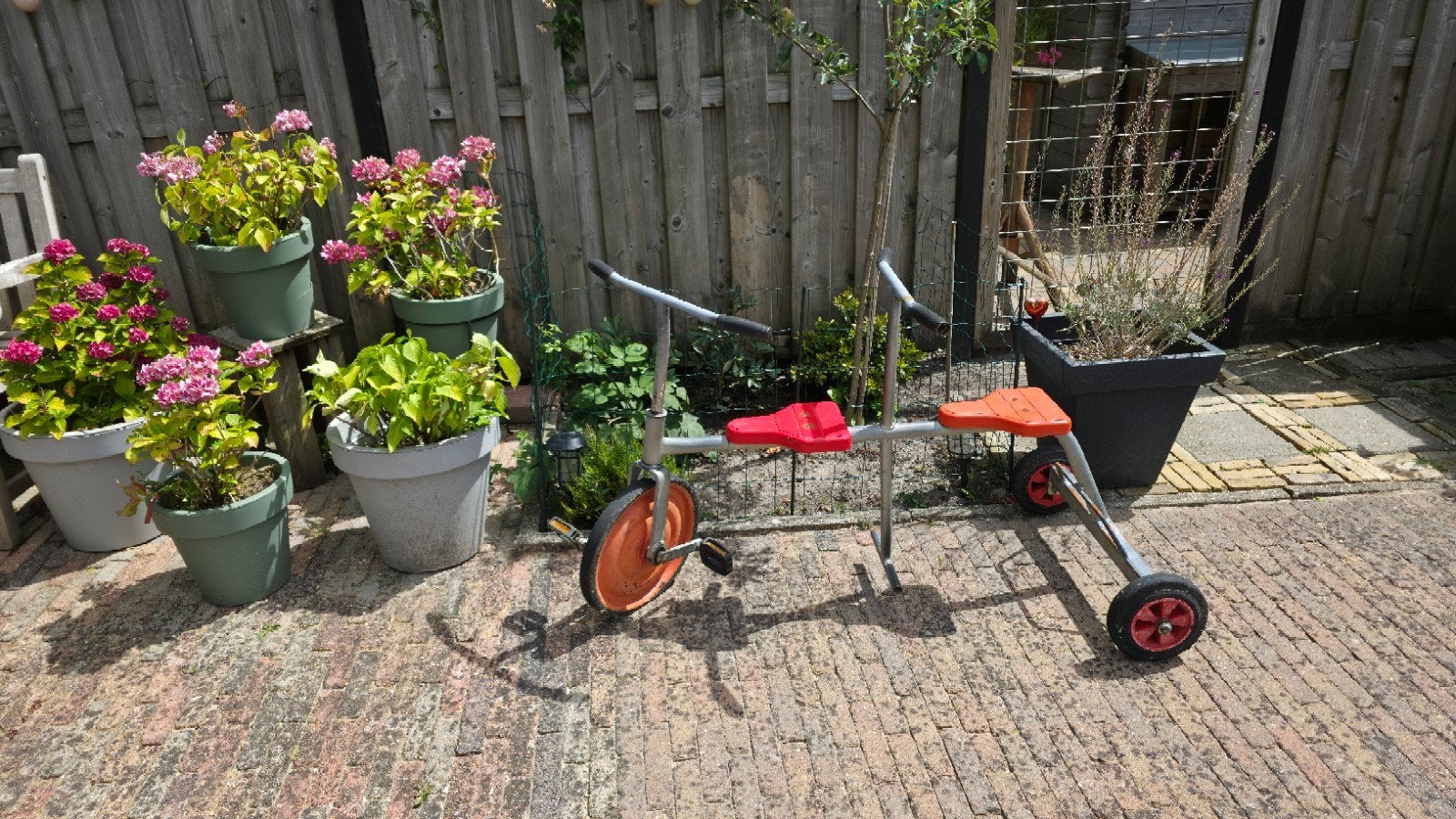 Tandem driewieler voor kinderen, Ophalen, Gebruikt, Terugtraprem, Onbekend