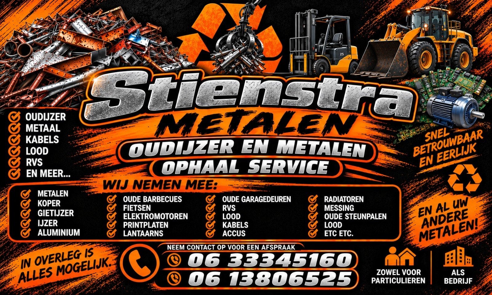 Oudijzer en metalen ophaalservice - Stienstra Metalen, Ophalen of Verzenden