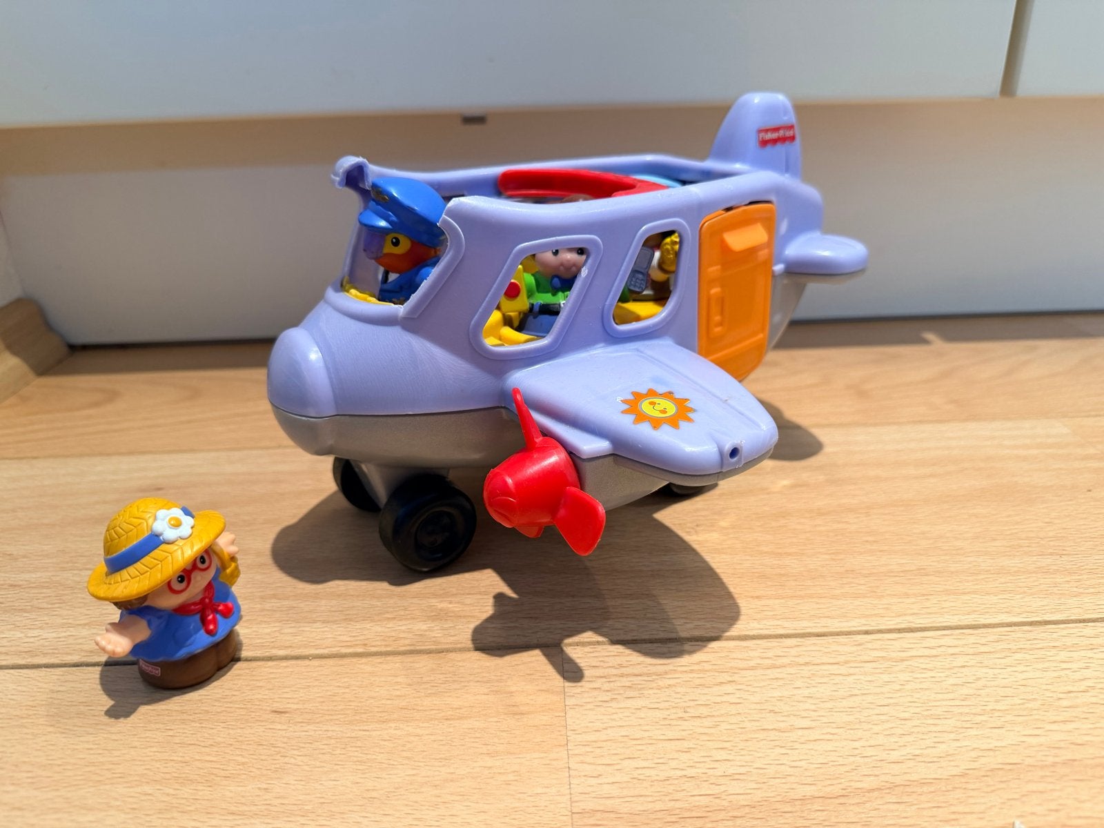 Fisher-Price Little People Vliegtuig met figuren, Ophalen, Zo goed als nieuw, Auto of Voertuig