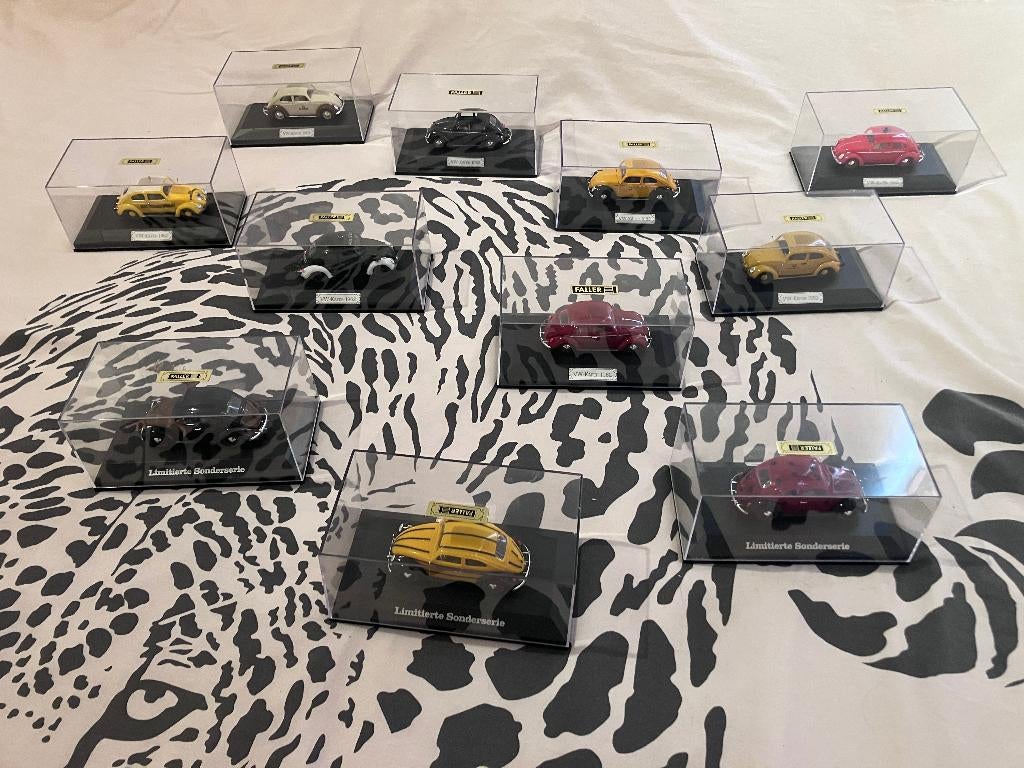 Collectie van 11 VW Kever-miniatuurmodellen 1/43 van Faller., Ophalen of Verzenden, Nieuw, Auto's