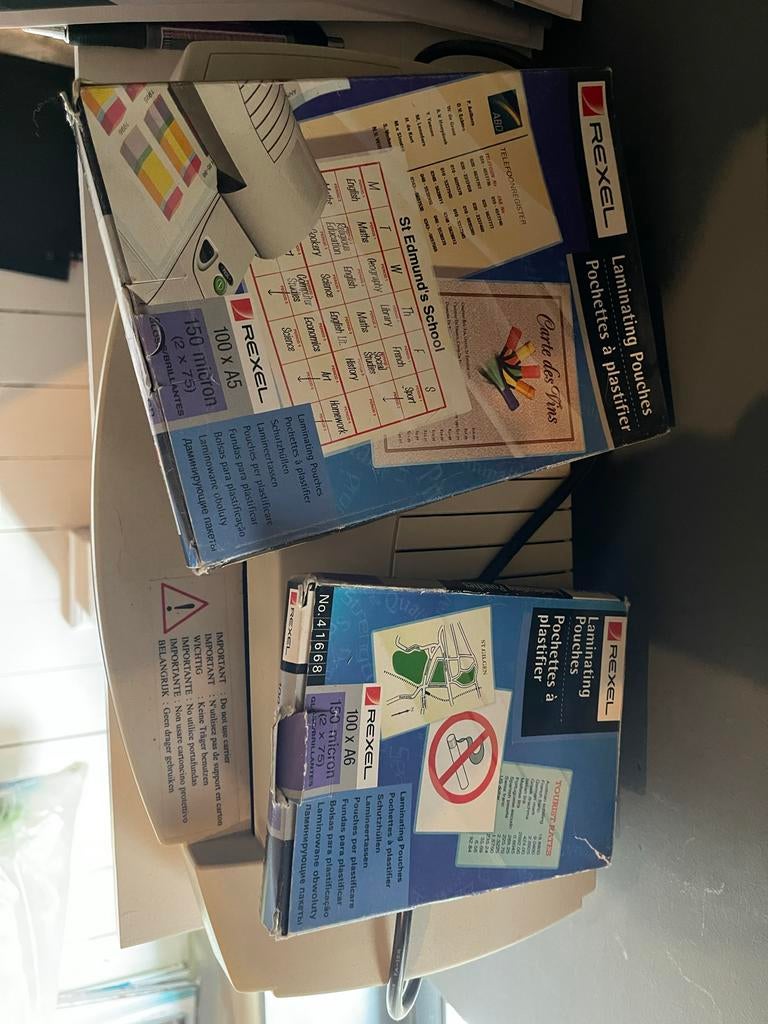 Rexel LP20 lamineermachine met lamineervellen, Ophalen of Verzenden, Gebruikt