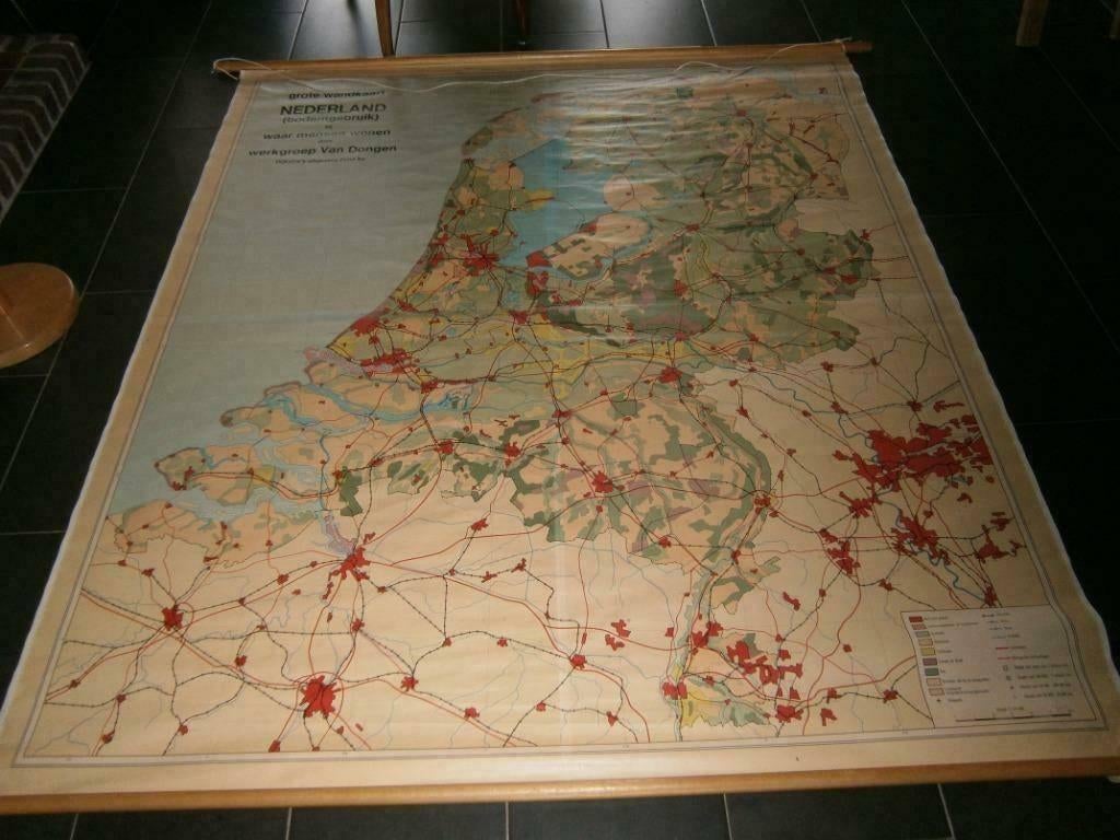 Oude schoolplaat Nederland Dijkstra uitgeverij Zeist, Ophalen, Aardrijkskunde