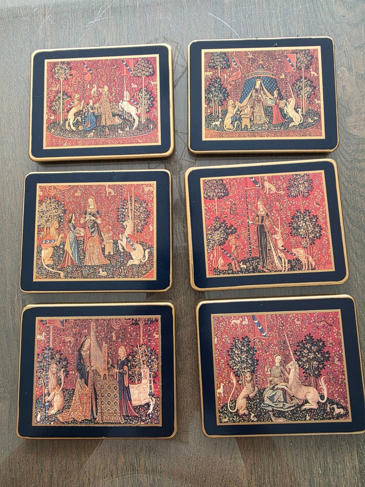 Lady Clare vintage onderzetter 6x 11cmx9cm, Ophalen of Verzenden, Nieuw, Porselein, Overige stijlen