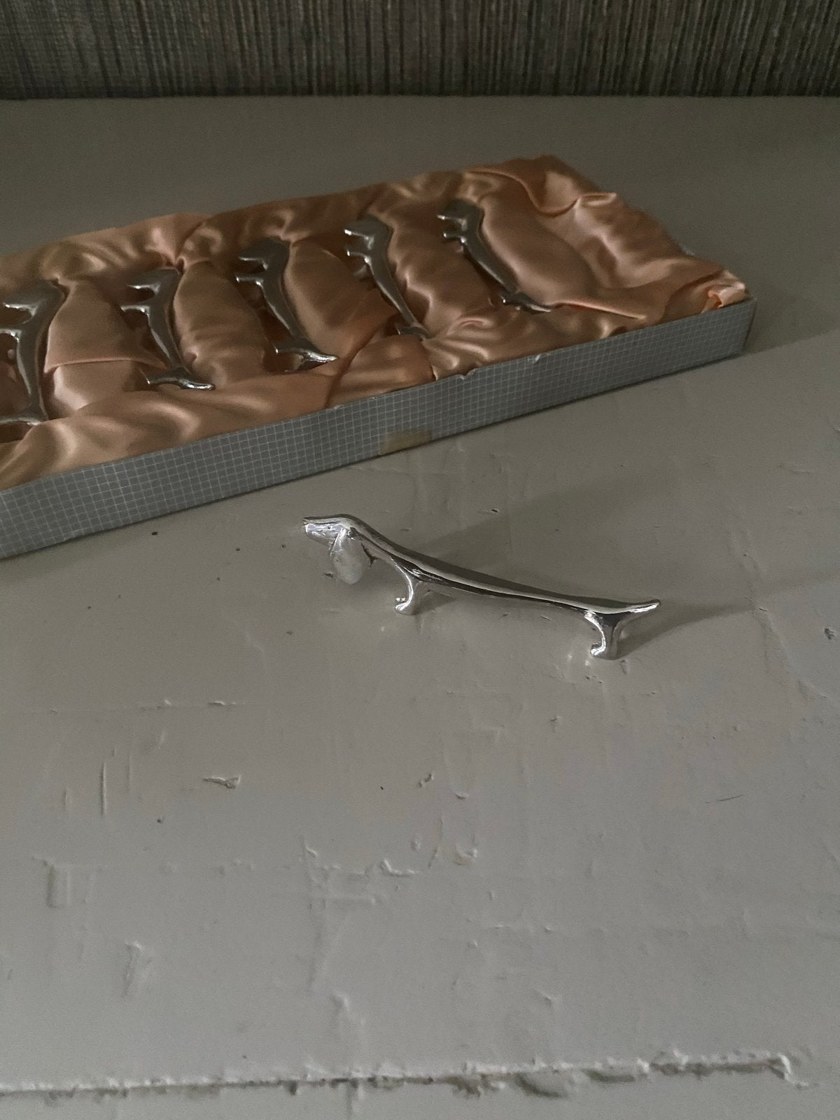 Zilverkleurige Messenleggers in Tekkel Vorm - Set van 6, Ophalen of Verzenden