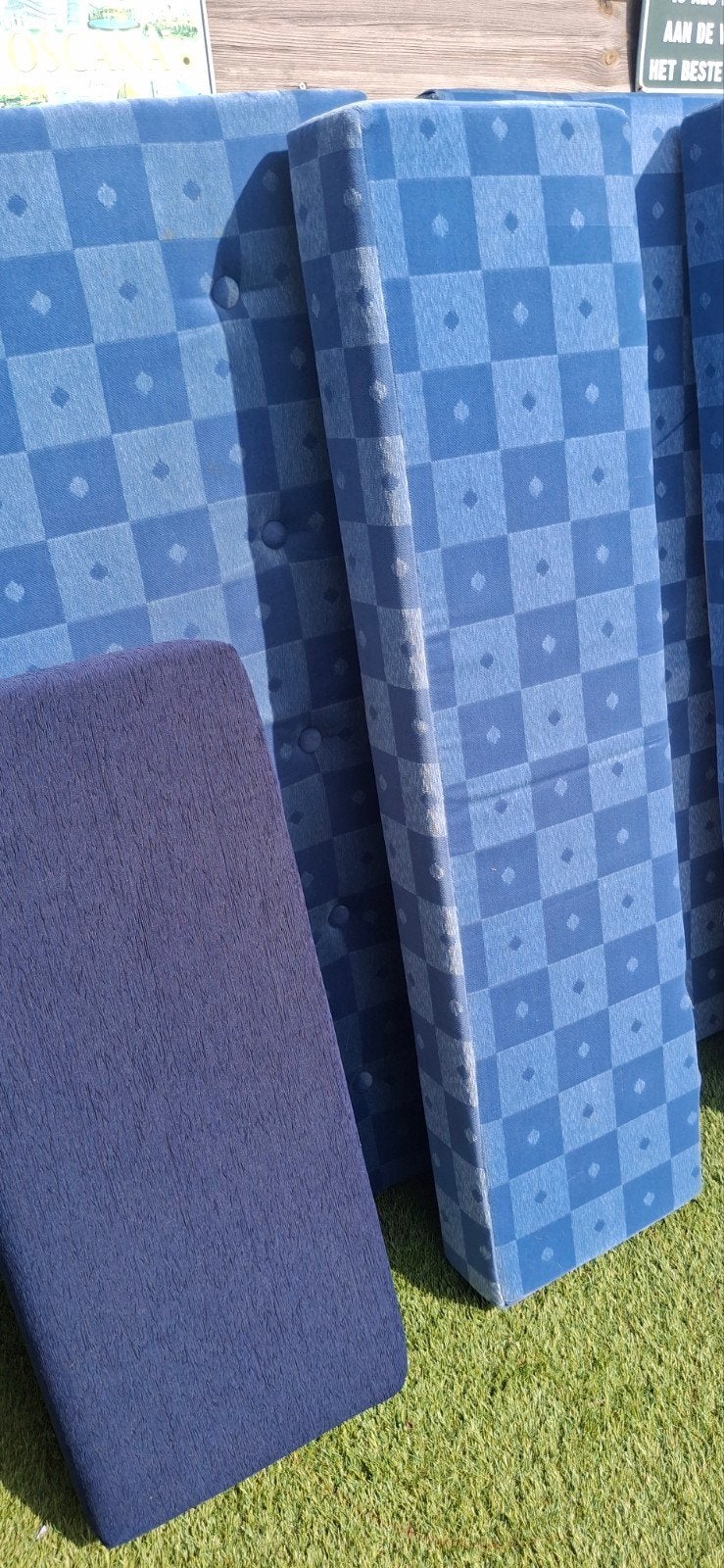 Caravan kussenset - Blauw geblokt, Caravans en Kamperen, Ophalen, Zo goed als nieuw