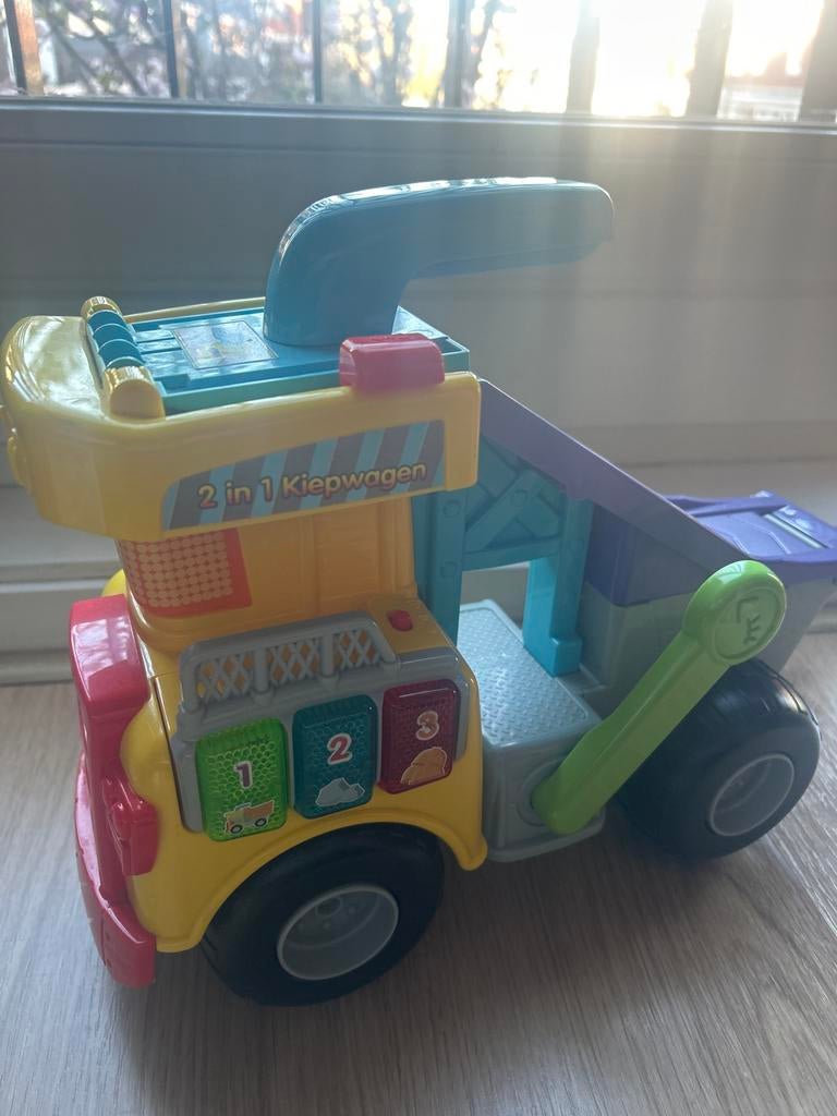 Kiam kiepauto VTech Twee-in-één Kiepwagen Toet Toet Auto, Ophalen of Verzenden, Zo goed als nieuw, 6 maanden tot 2 jaar