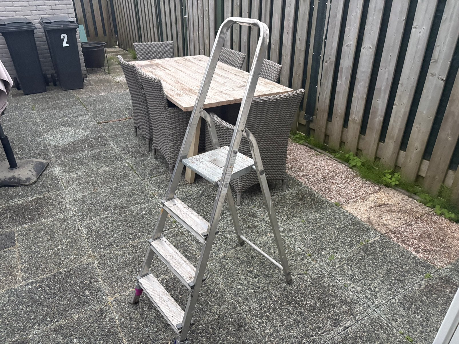 Excelsior Huishoudtrap 4 treeds Aluminium Ladder Trap, Doe-het-zelf en Verbouw, Ophalen, Gebruikt, Trap, Opvouwbaar of Inschuifbaar