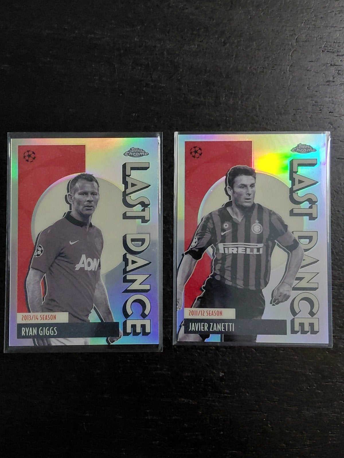 Topps Chrome Last Dance Ryan Giggs & Javier Zanetti, Ophalen of Verzenden, Zo goed als nieuw, Buitenlandse clubs, Spelerskaart