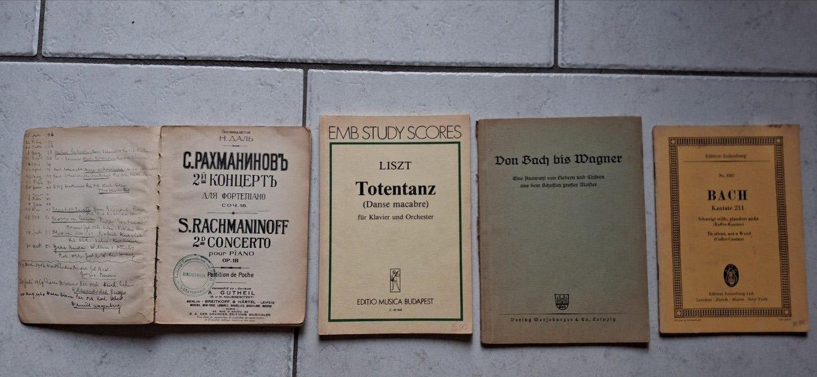 Diverse bladmuziek: Bach, Liszt, Rachmaninoff samen 5.-, Gebruikt, Klassiek, Ophalen of Verzenden, Piano