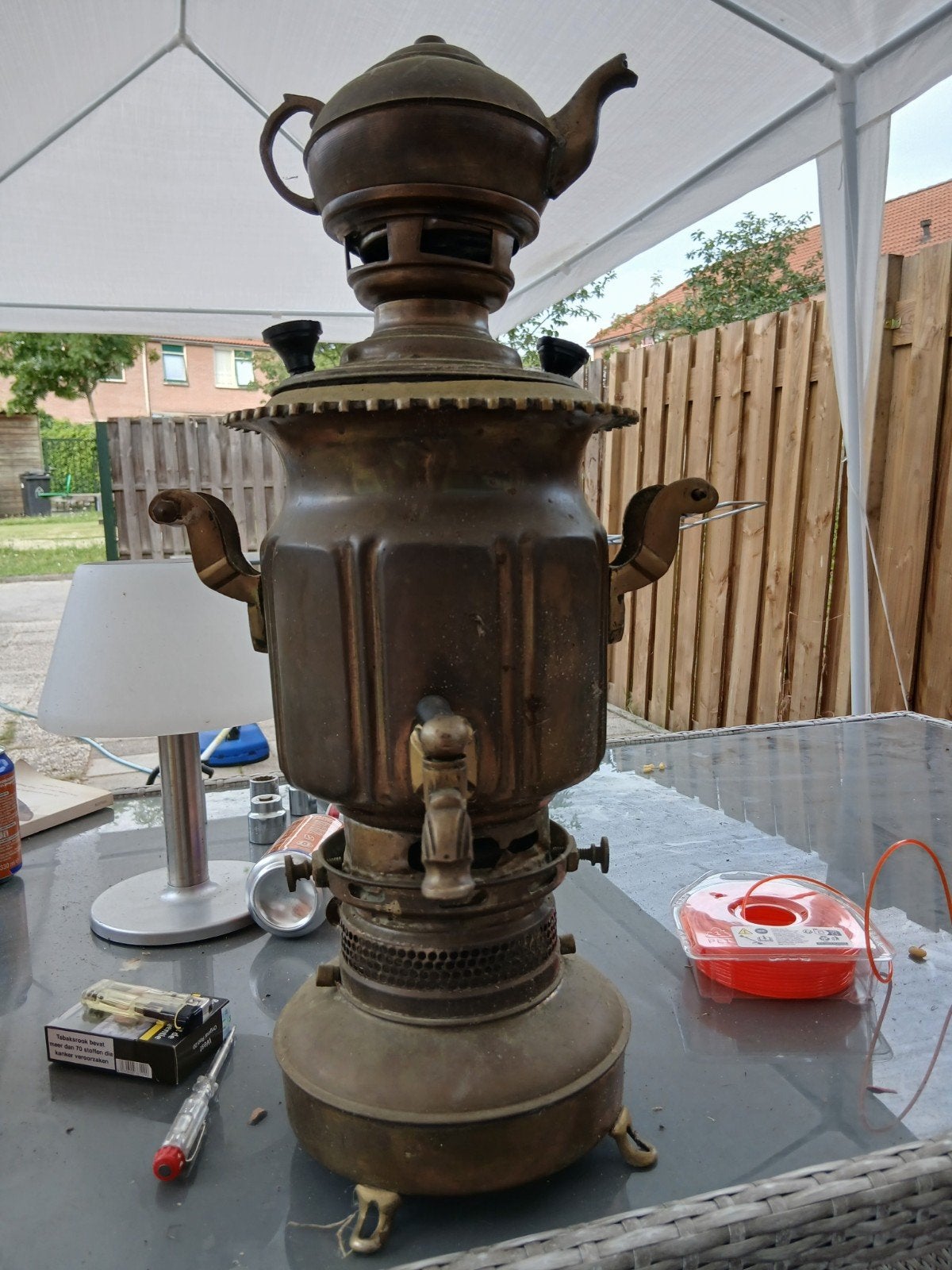 Antieke Samovar - Koperen Theemaker, Ophalen of Verzenden