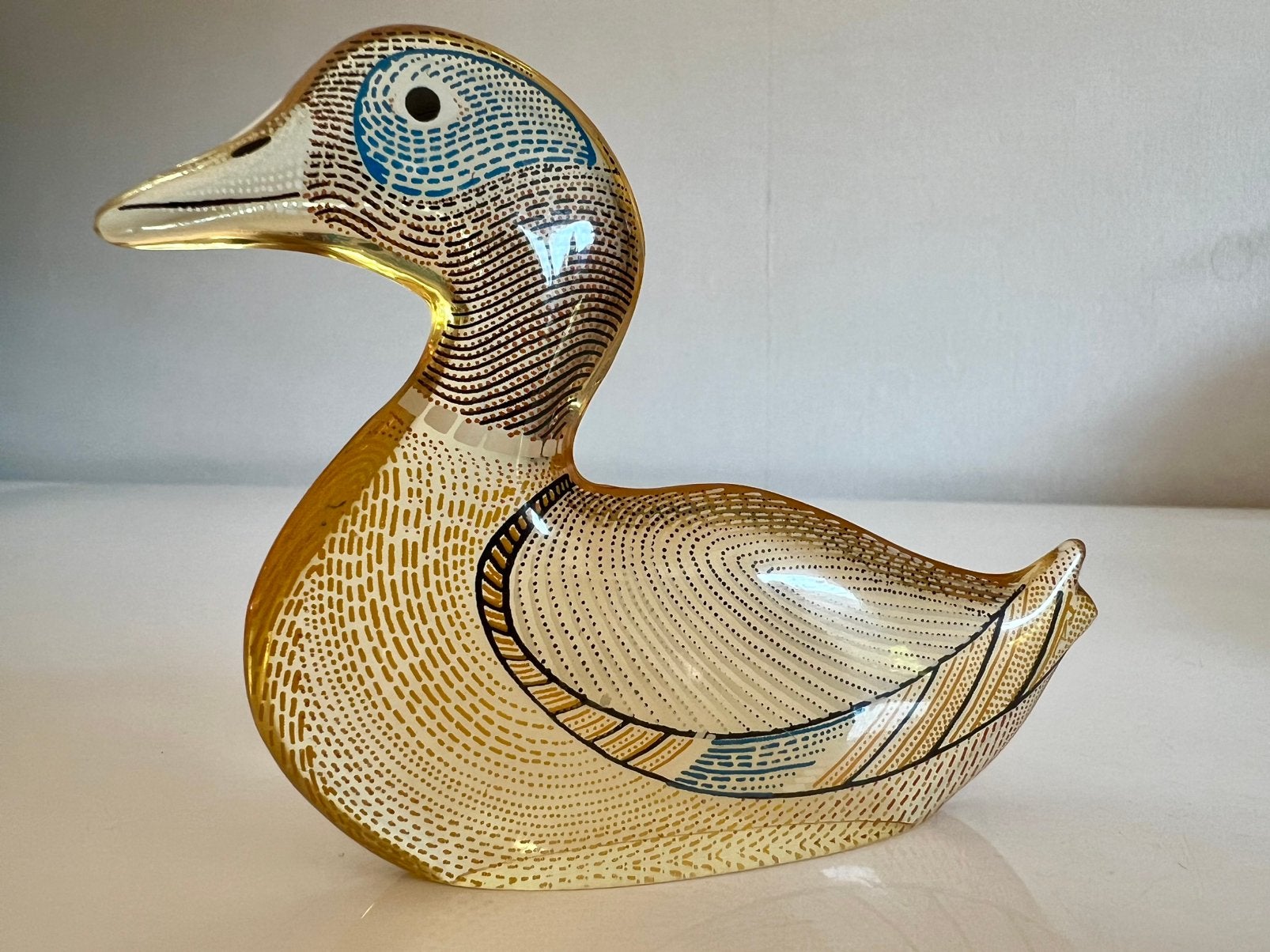 Vintage Lucite Abraham Palatnik Eend Op-Art Gekleurd 70’s, Ophalen of Verzenden, Object, Kunststof
