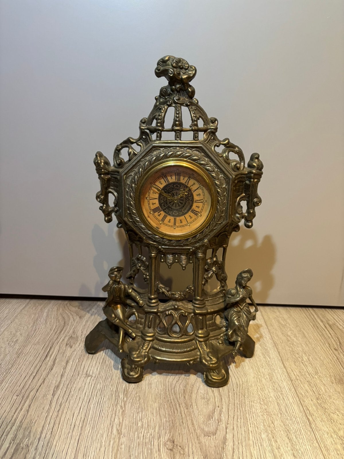 Vintage Barok messing tafelklok - gemerkt met Lowental, Ophalen of Verzenden