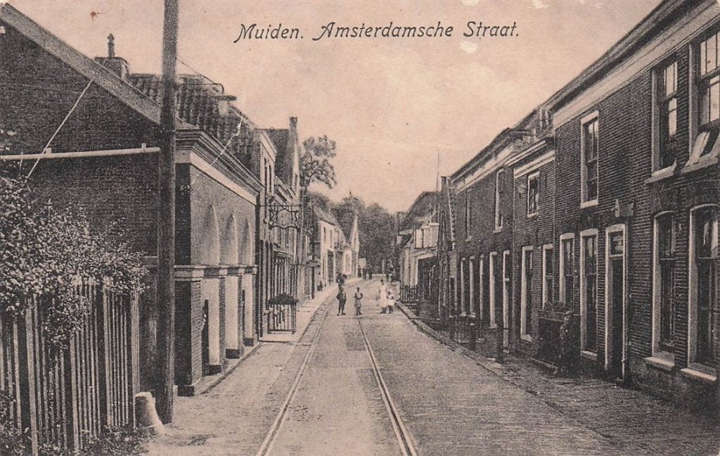 702-398-017 Muiden Amsterdamsche Straat, Verzamelen, Ansichtkaarten | Nederland, Verzenden, Voor 1920, Noord-Holland