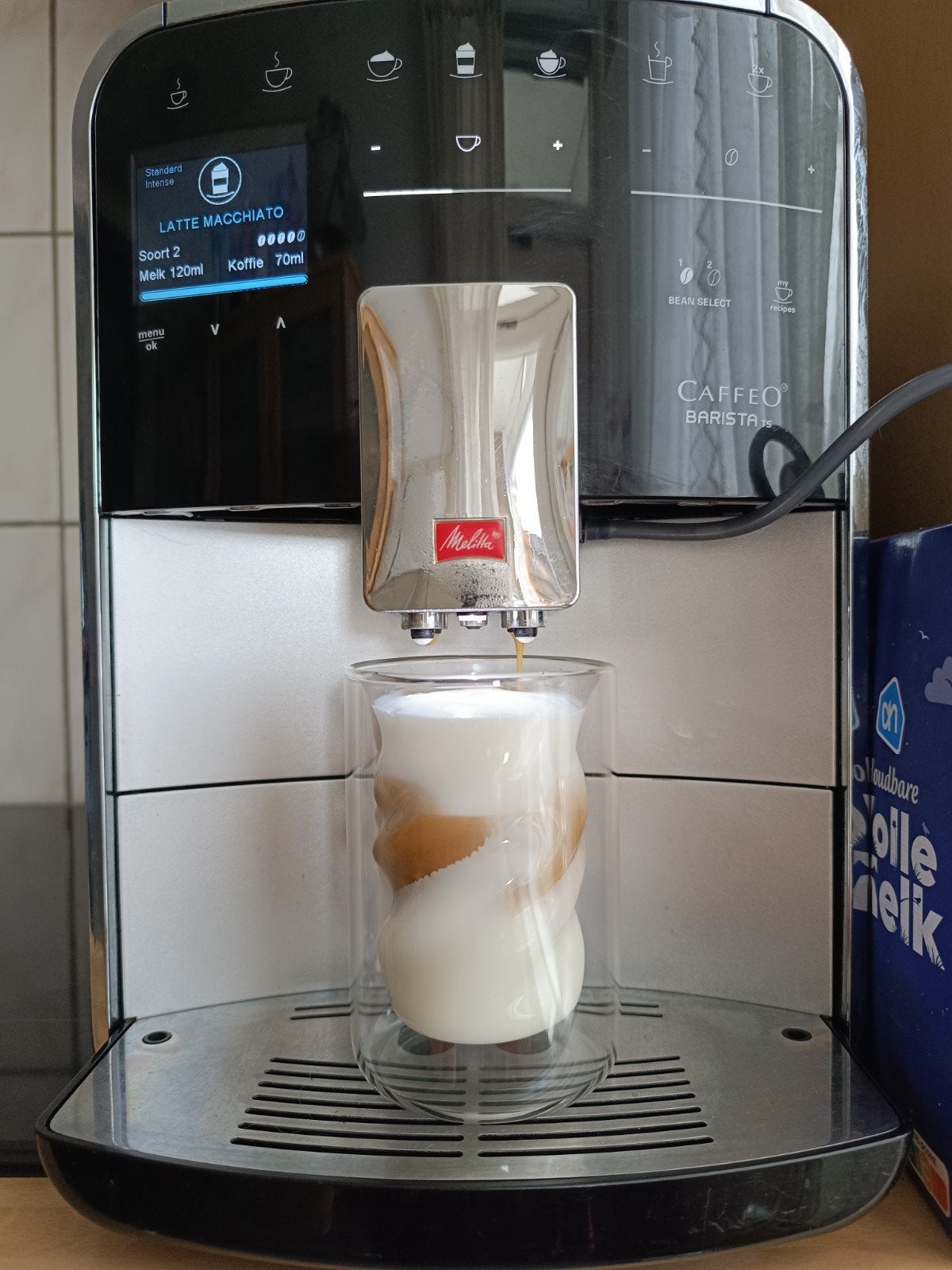 Volautomatische koffiemachine Melitta Barista Ts, Gebruikt, Koffiemachine, Ophalen of Verzenden, 4 tot 10 kopjes