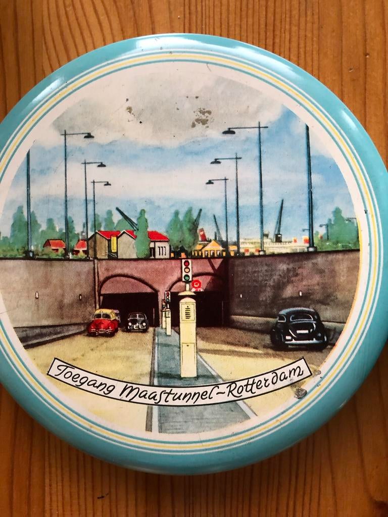 Vintage Blikje Rotterdam - Toegang Maastunnel, Verzamelen, Ophalen of Verzenden, Gebruikt, Overige, Overige merken