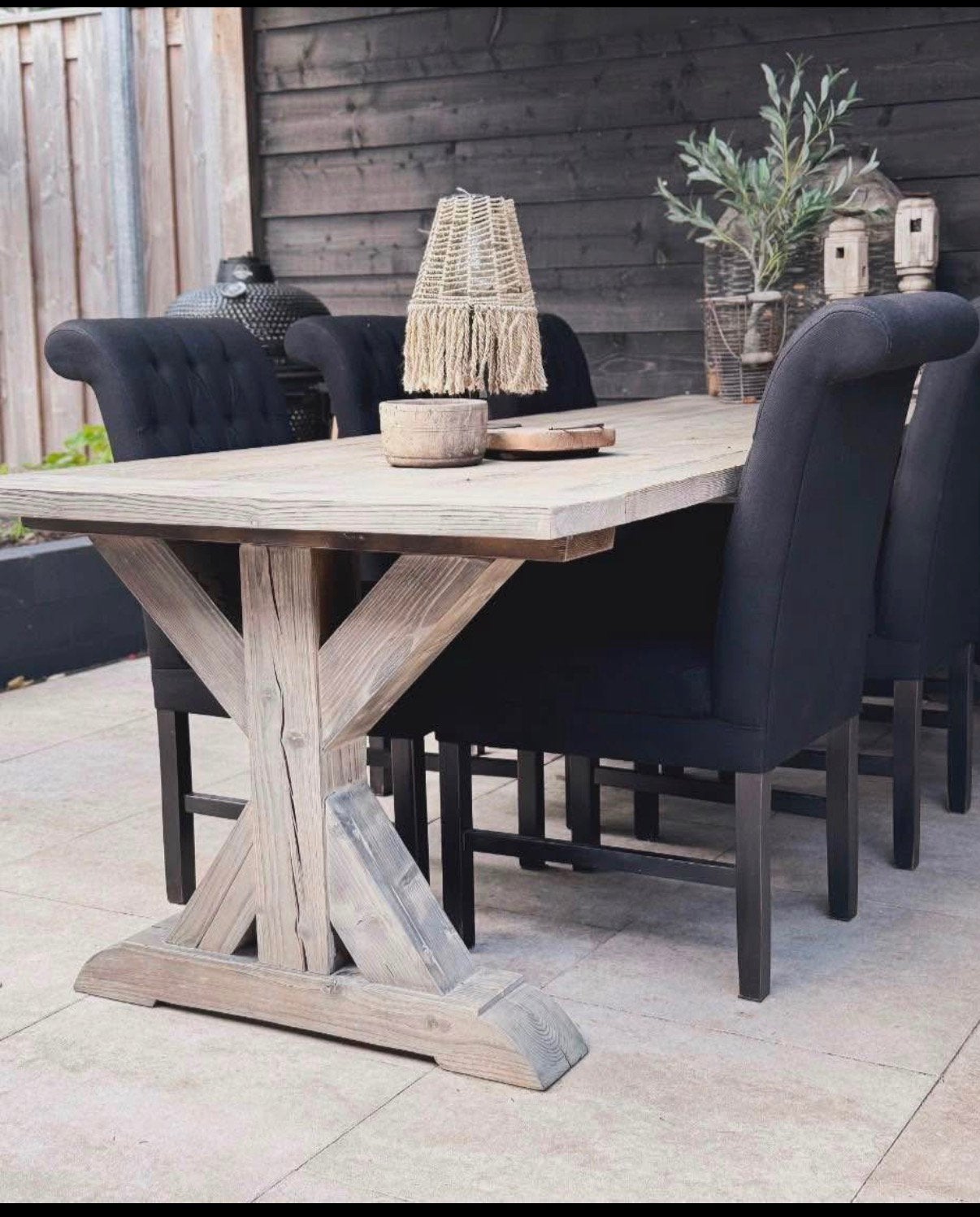 Mooi landelijke eethoek 6 stoelen Kloostertafel, Ophalen of Verzenden, Zo goed als nieuw, 4 tot 6 stoelen