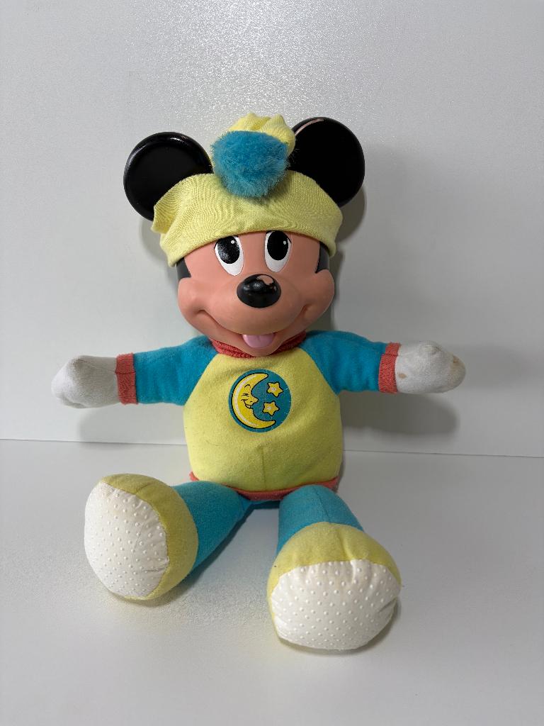 Vintage Disney Mickey Mouse Hug & Glow Knuffel 1990 Mattel, Verzamelen, Disney, Gebruikt, Knuffel, Mickey Mouse, Ophalen of Verzenden
