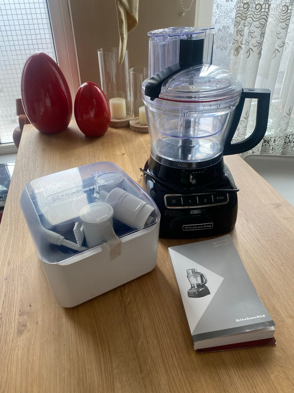 KitchenAid Foodprocessor 5KFP1335 Zwart - Zo goed als nieuw, 2 snelheden, 3 tot 4 liter, Ophalen of Verzenden, Zo goed als nieuw
