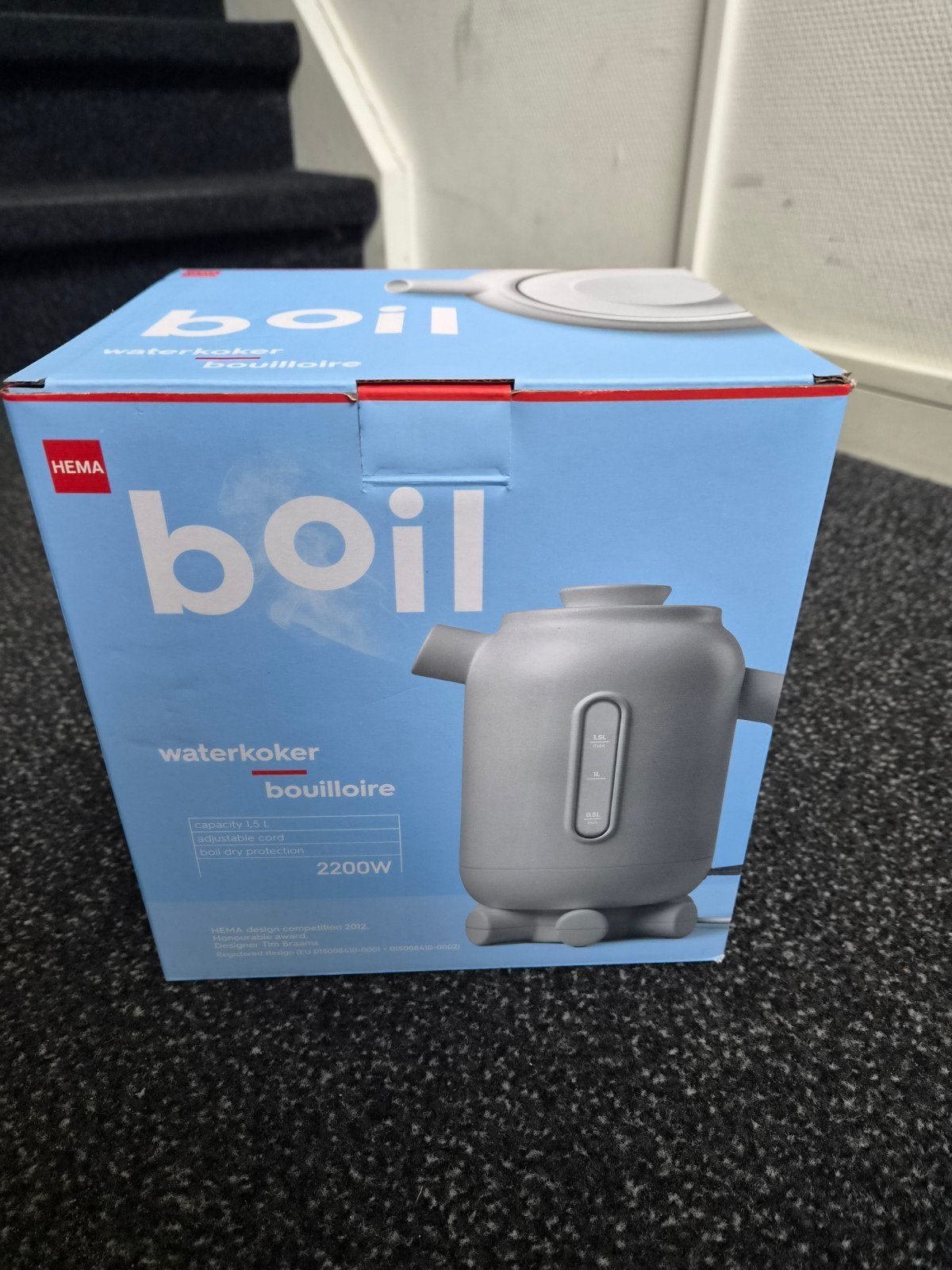 Hema Waterkoker Ketelbinkie snoerloos 1.5L wit, Witgoed en Apparatuur, 1 tot 2 liter, Ophalen of Verzenden