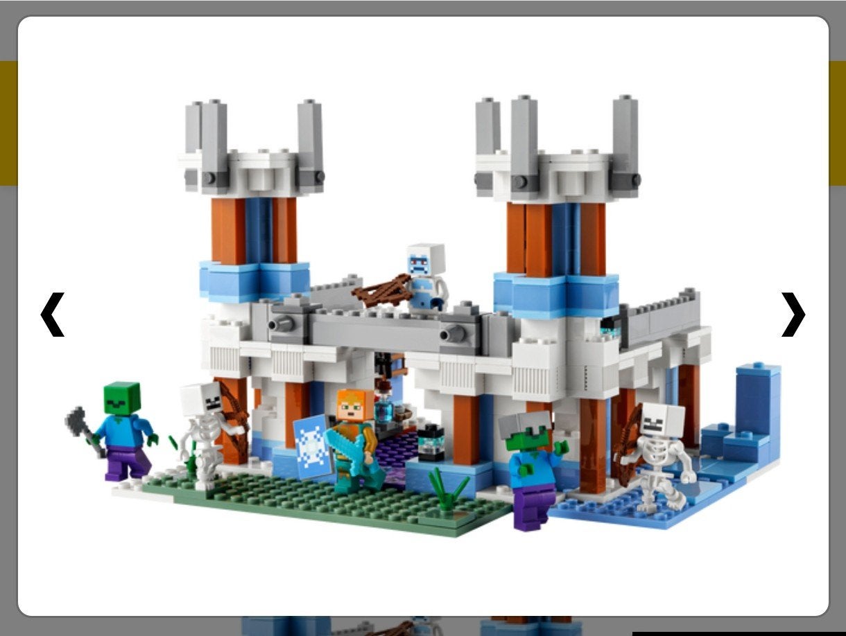 Lego Minecraft 21186 Het IJs Kasteel - Compleet, Kinderen en Baby's, Speelgoed | Bouwstenen, Ophalen of Verzenden